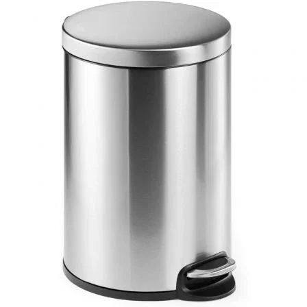 Durable Papelera Redonda con Pedal de 20 Litros en Acero Inoxidable
